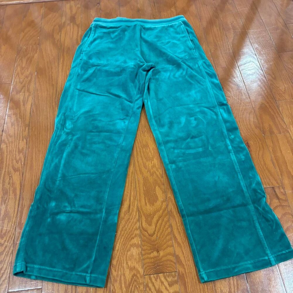 DANSKIN Women's Teal Blue Green Velour Sweatpants Joggers Size L CB